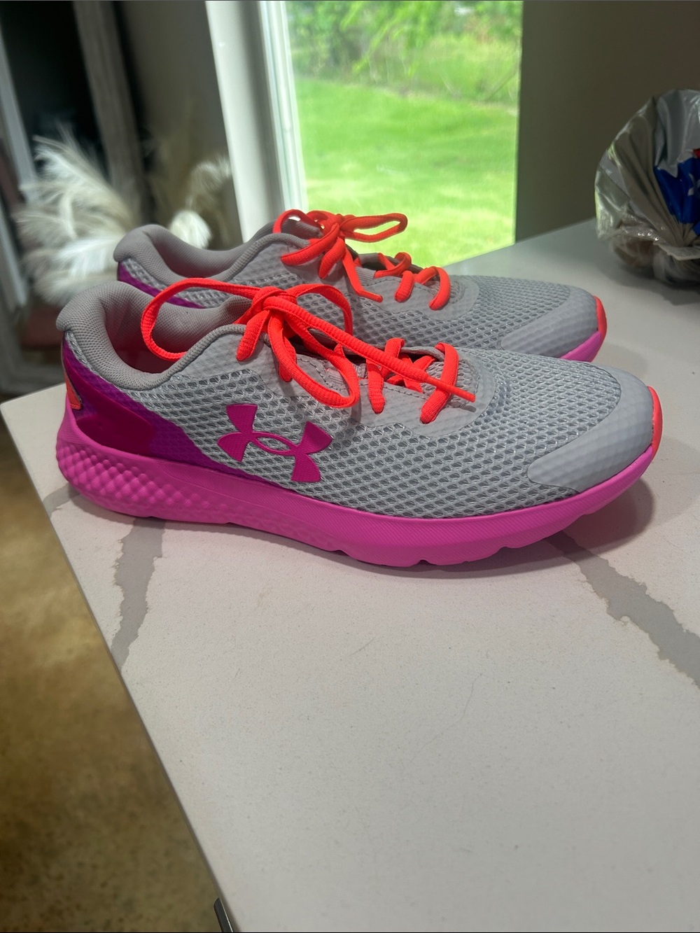 Under Armour Women’s Gray & Hot Pink Athletic Running Shoes